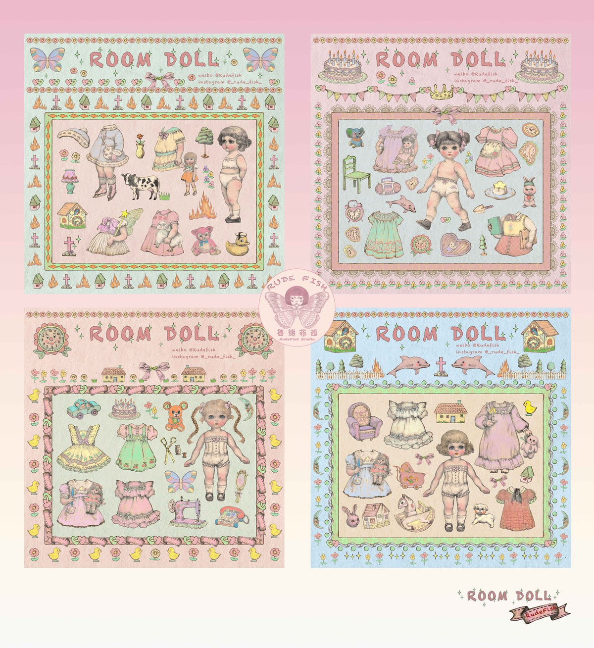 ROOM DOLL Sticker Set, view 2