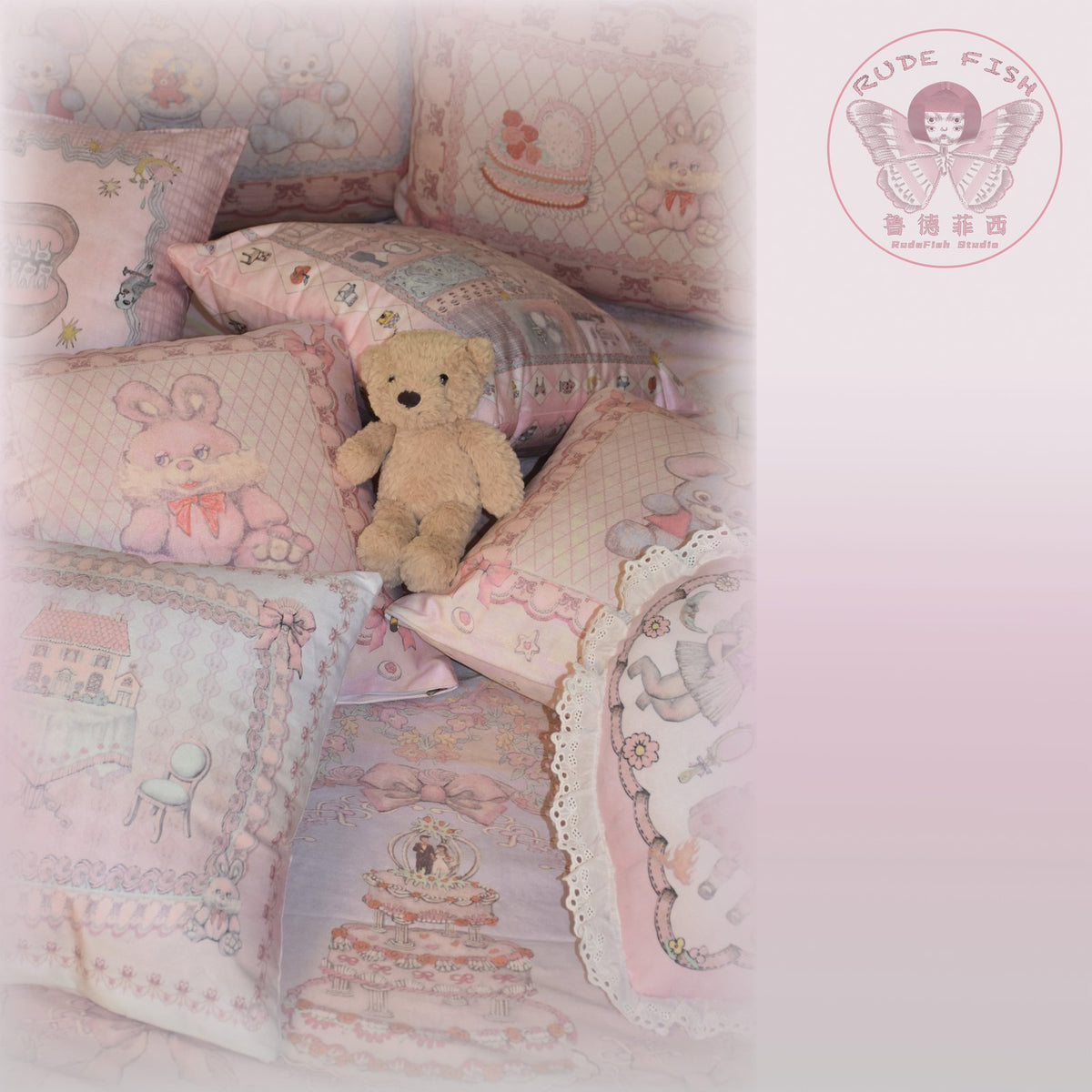 WHISPERING STONES Pale Velvet Cushion, view 4