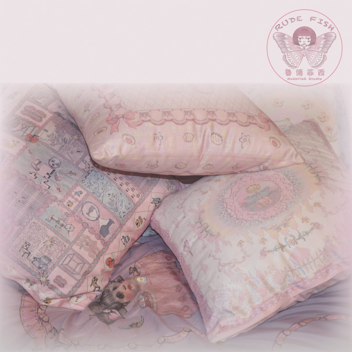 WHISPERING STONES Pale Velvet Cushion, view 5