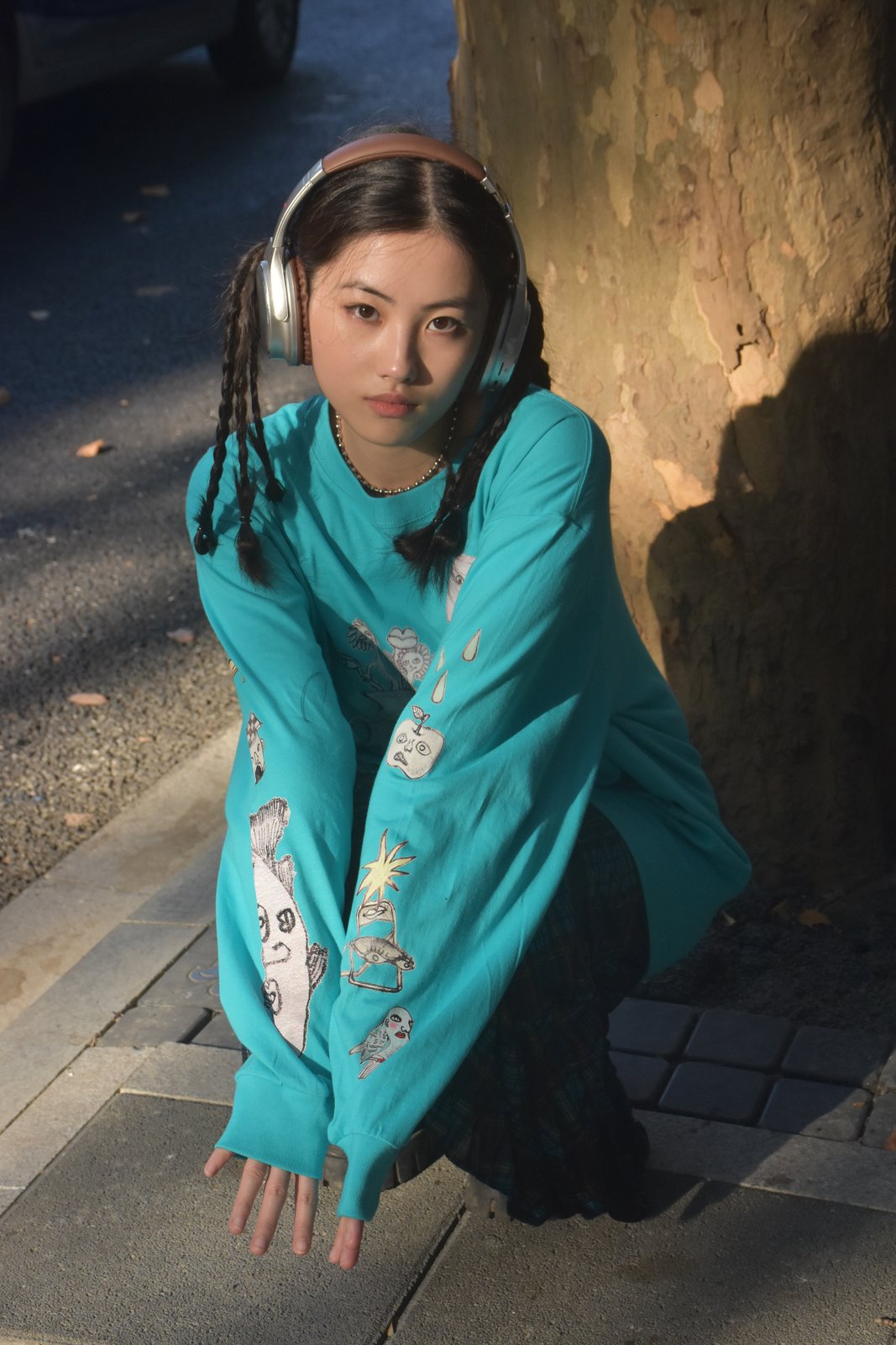 SENSATION Long-Sleeve Tee in Turquoise, view 6