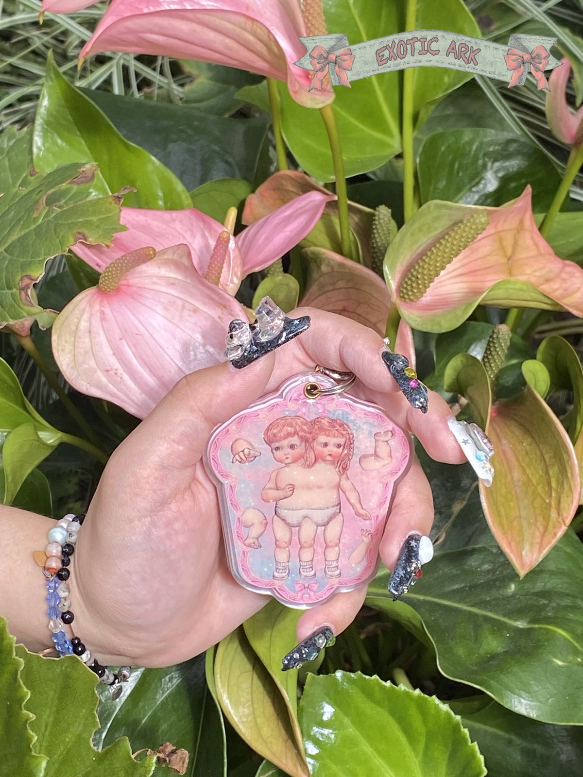 EXOTIC ARK Glitter Acrylic Mirror Charm, view 6