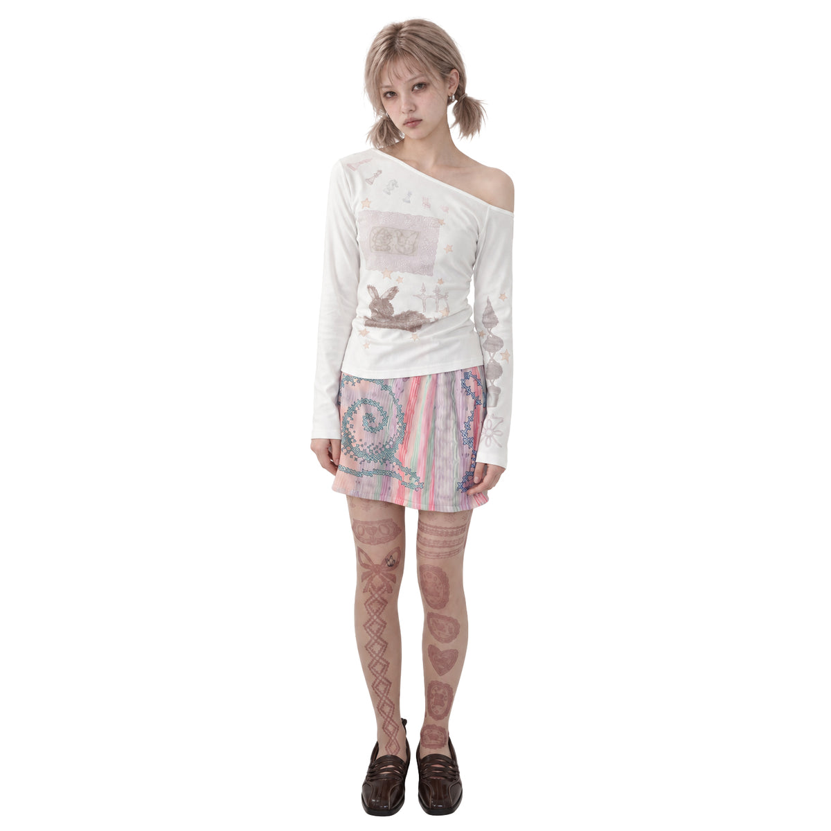 TOOTHMARE One-Shoulder Top in White