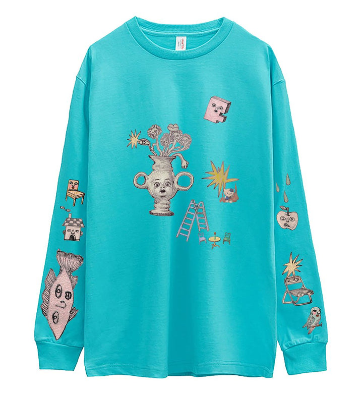 SENSATION Long-Sleeve Tee in Turquoise