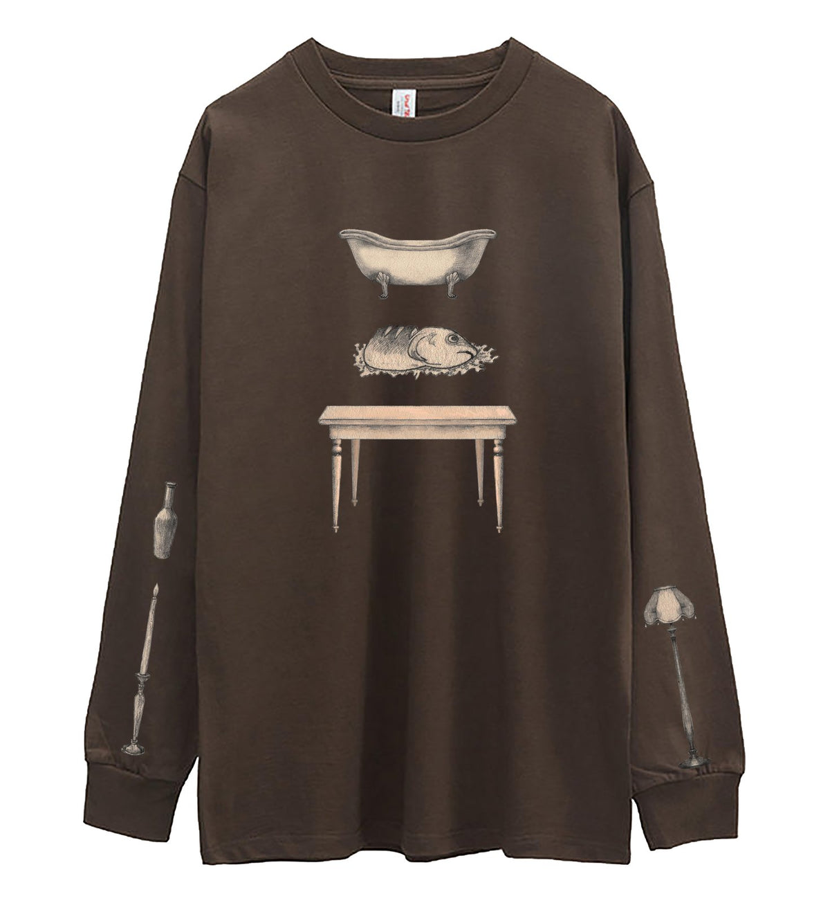 EXOTIC ARK Furniture Long-Sleeve Tee in Deep Brown