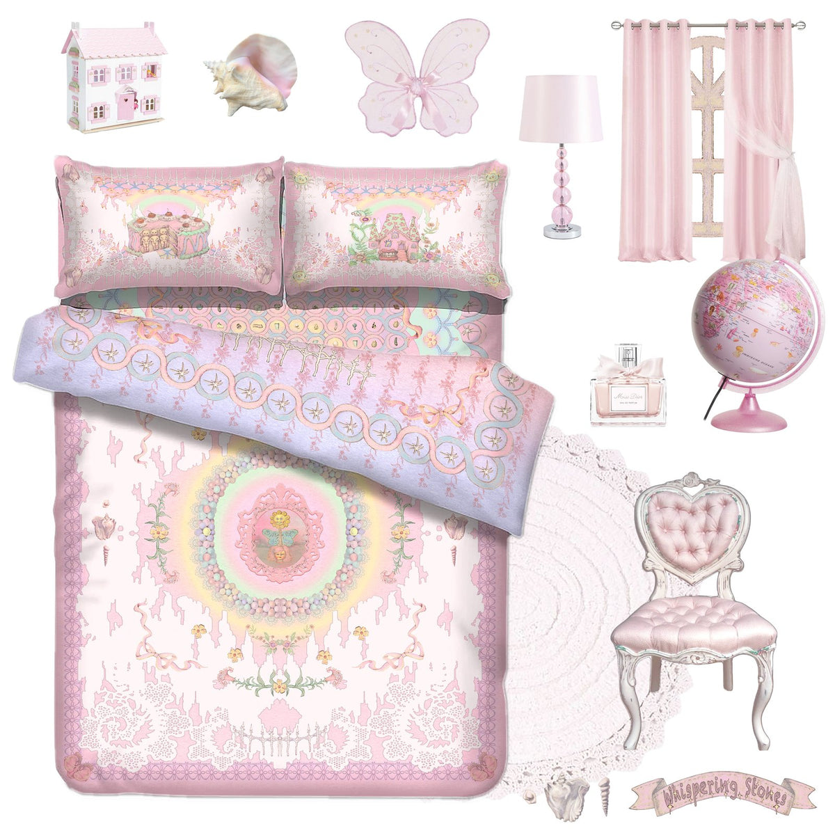 WHISPERING STONES Bedding Set in Pink