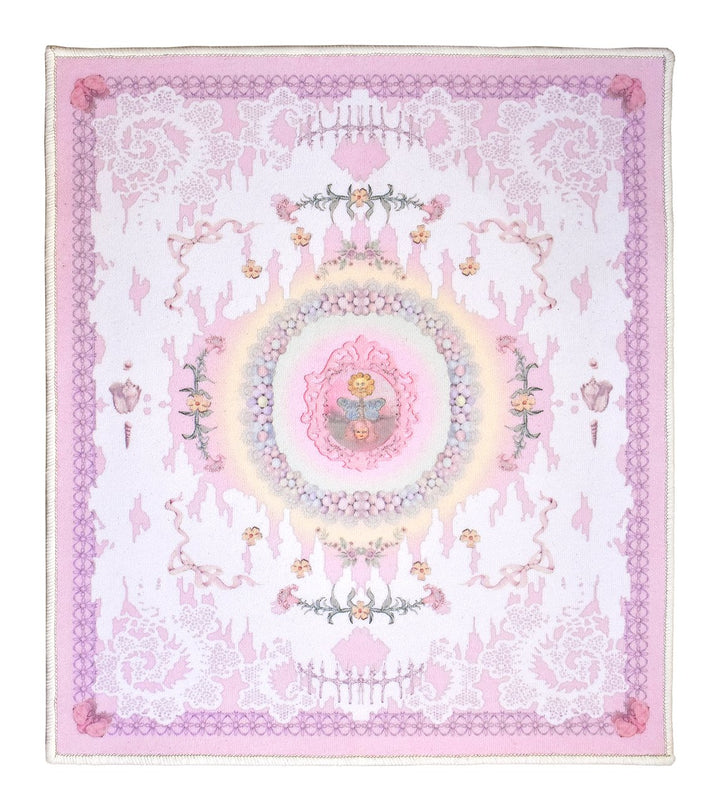 WHISPERING STONES Lace Rug in Pink