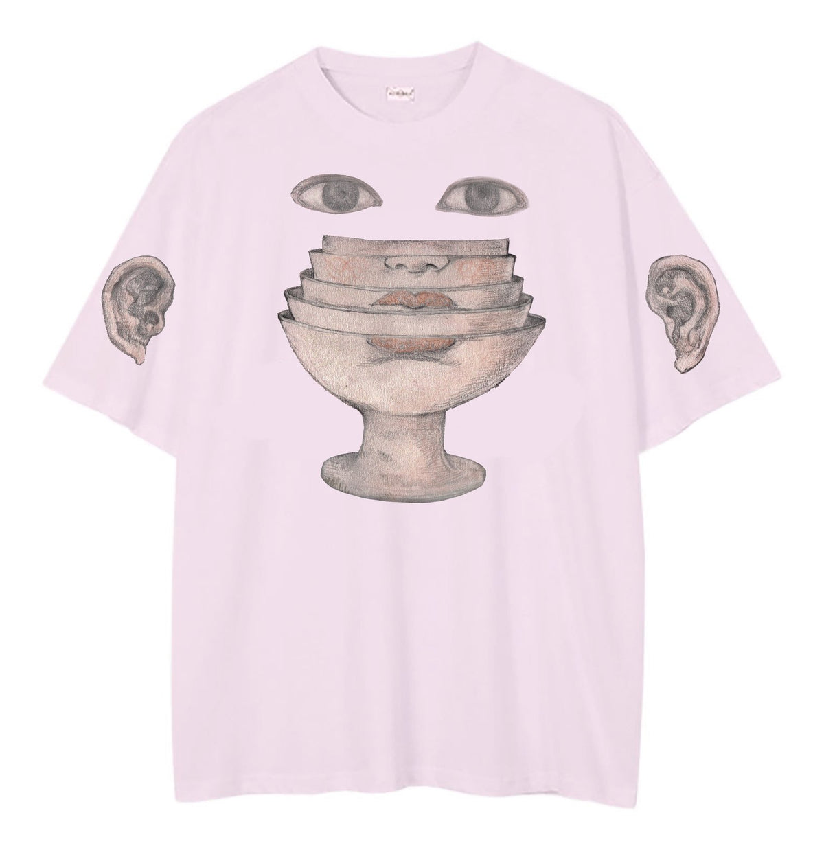 SENSATION Drop-Shoulder Tee in Pale Pink