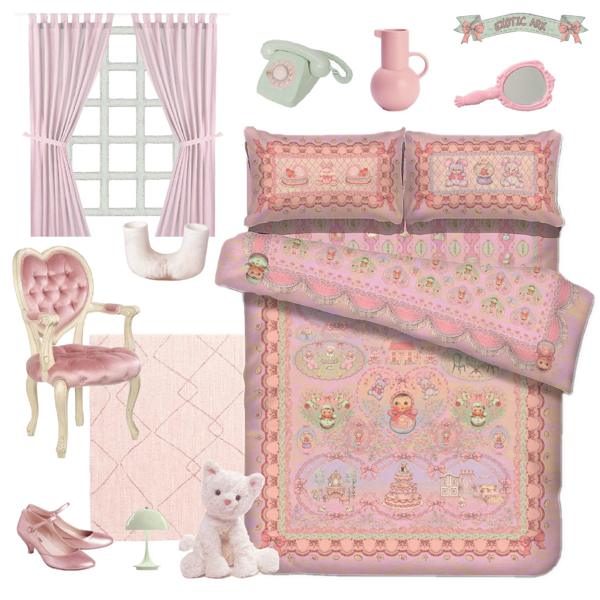 EXOTIC ARK Bedding Set in Pink