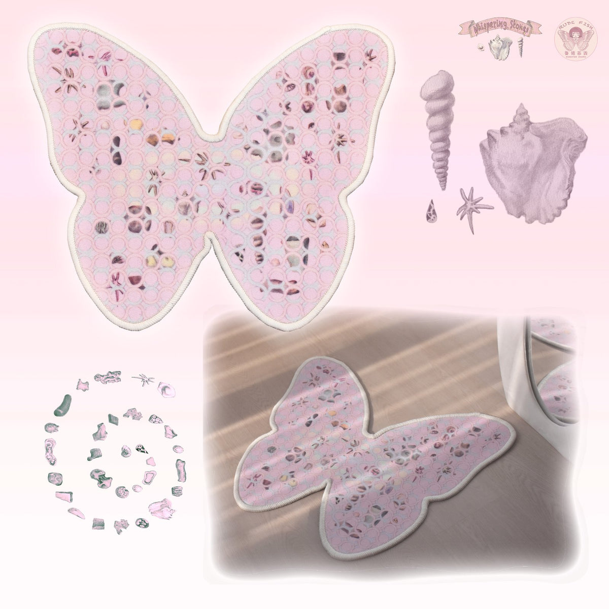 WHISPERING STONES Butterfly Rug, view 2