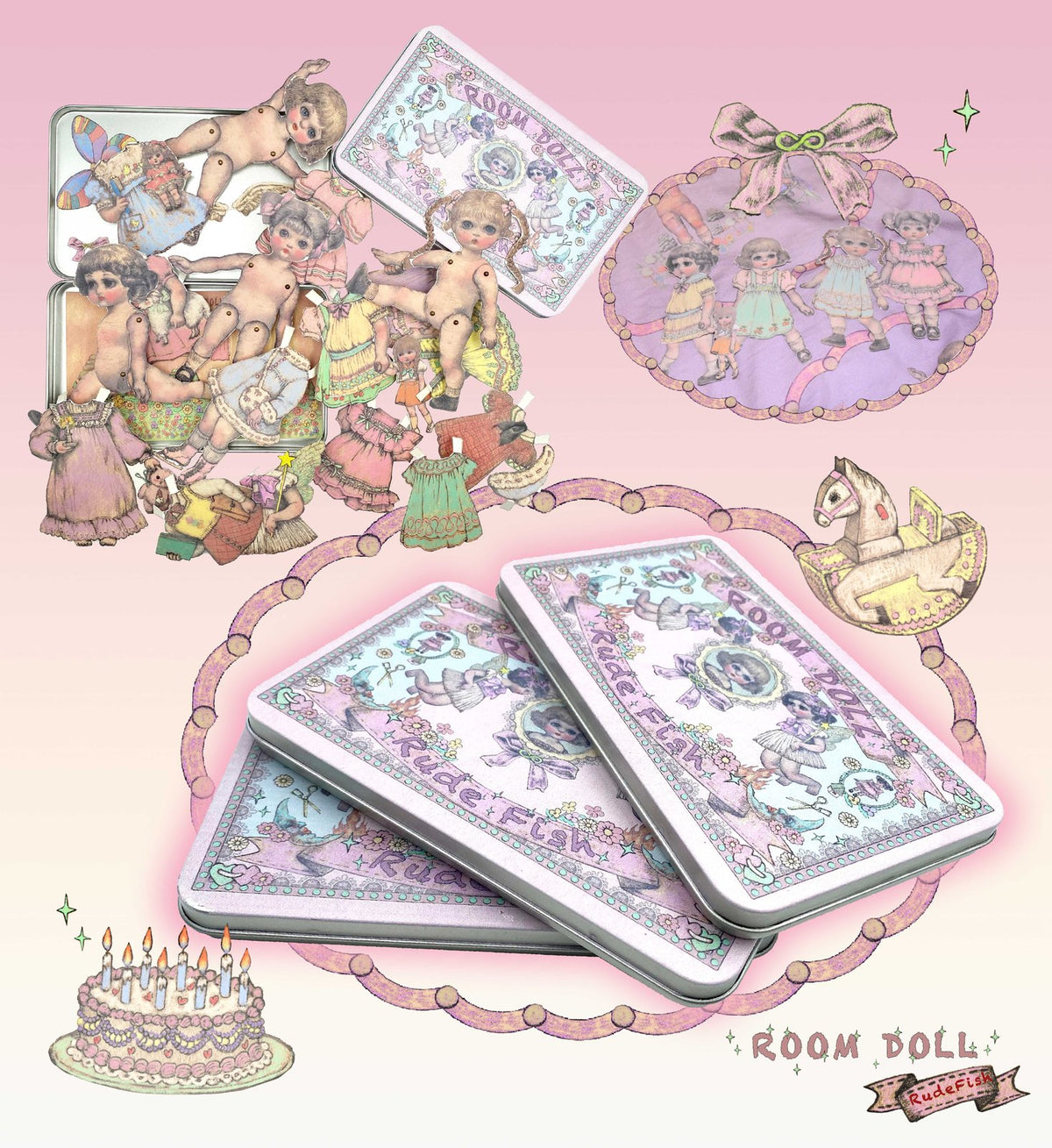 ROOM DOLL Paper Doll Dress-Up Tin Toy 1.0, view 2