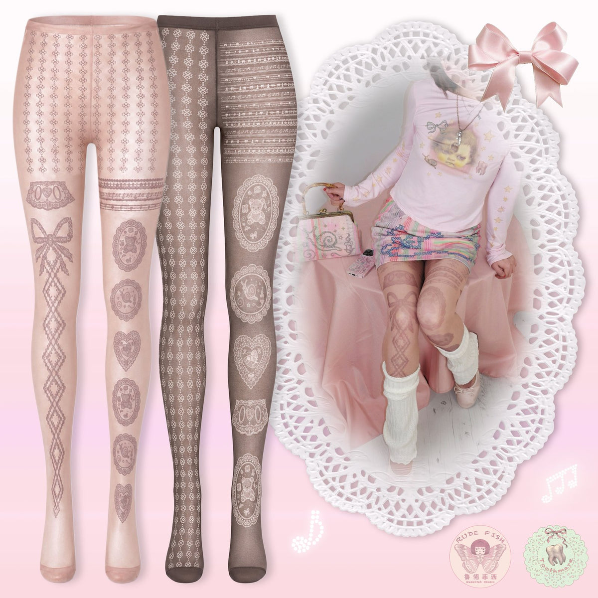 TOOTHMARE Sheer Tights 10D, view 2