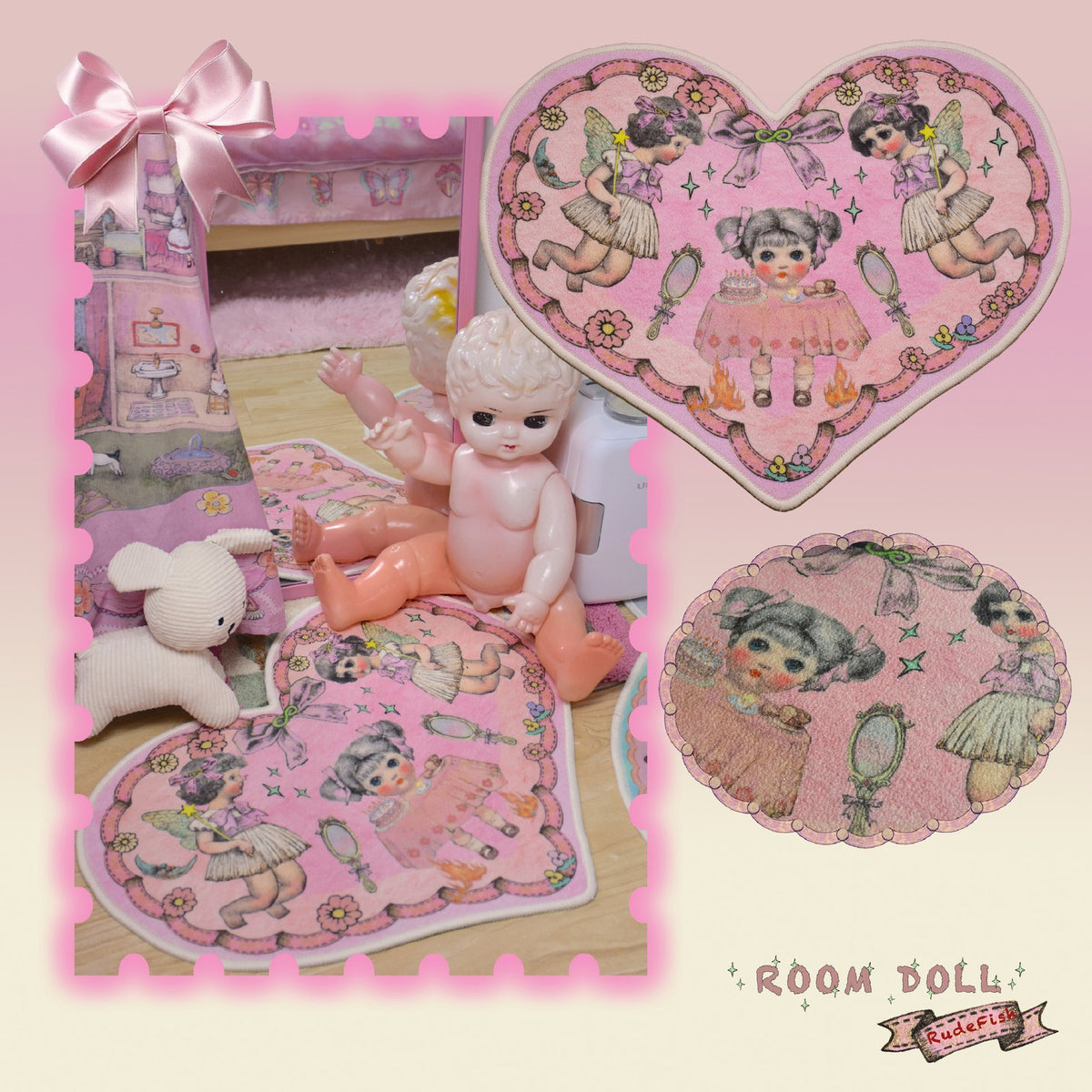 ROOM DOLL Heart Rug, view 2