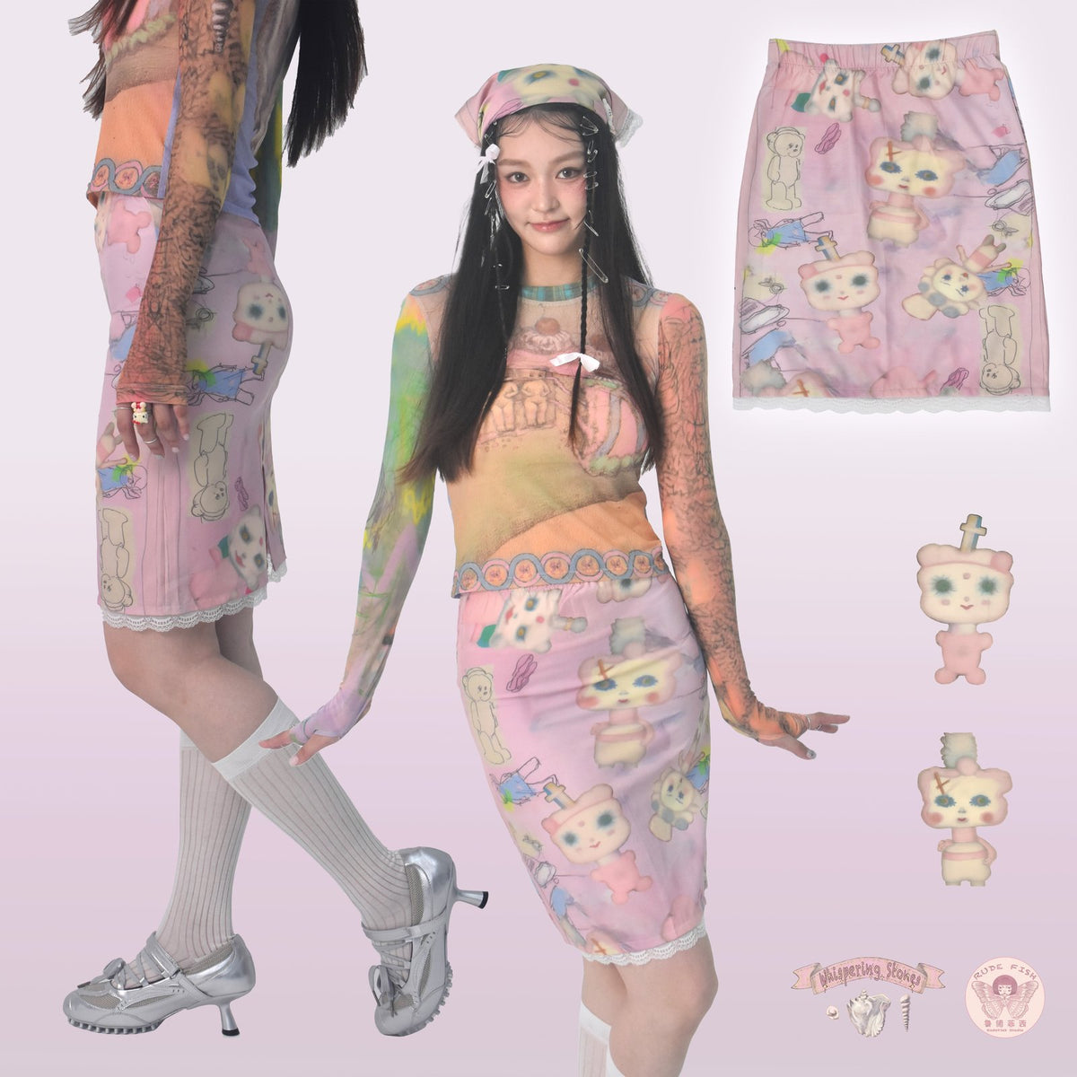 WHISPERING STONES Fitted Skirt, view 2