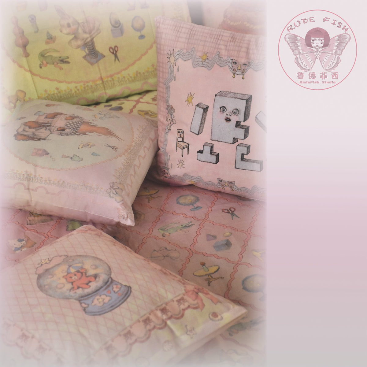 WHISPERING STONES Pale Velvet Cushion, view 2