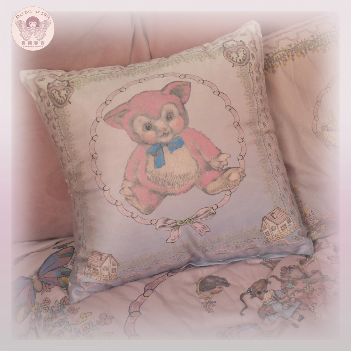 WHISPERING STONES Pale Velvet Cushion, view 3