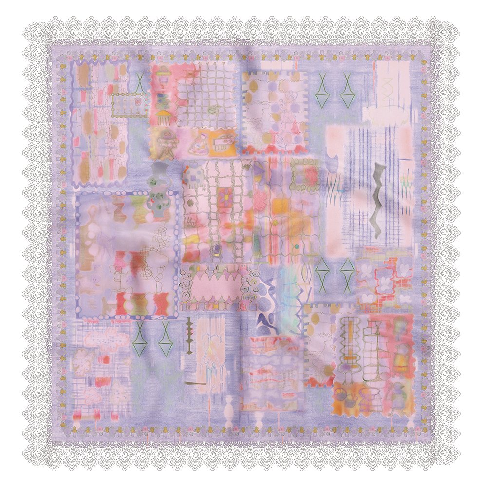 WHISPERING STONES Lace Chiffon Scarf, view 7