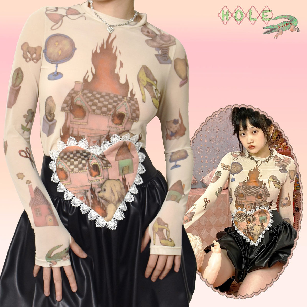 HOLE Reversible Mesh Base Layer Top, view 3