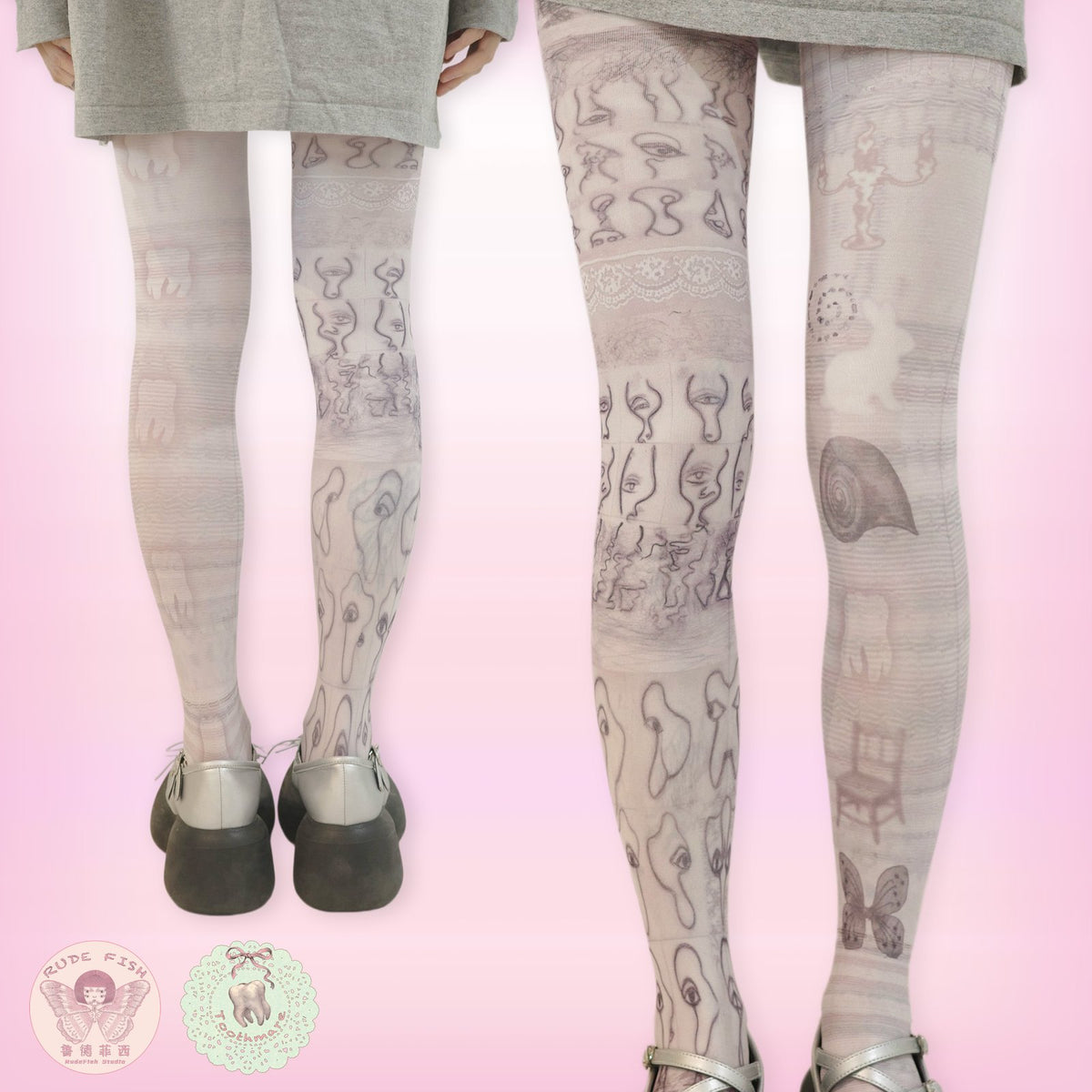 TOOTHMARE Printed Tights 30D, view 4