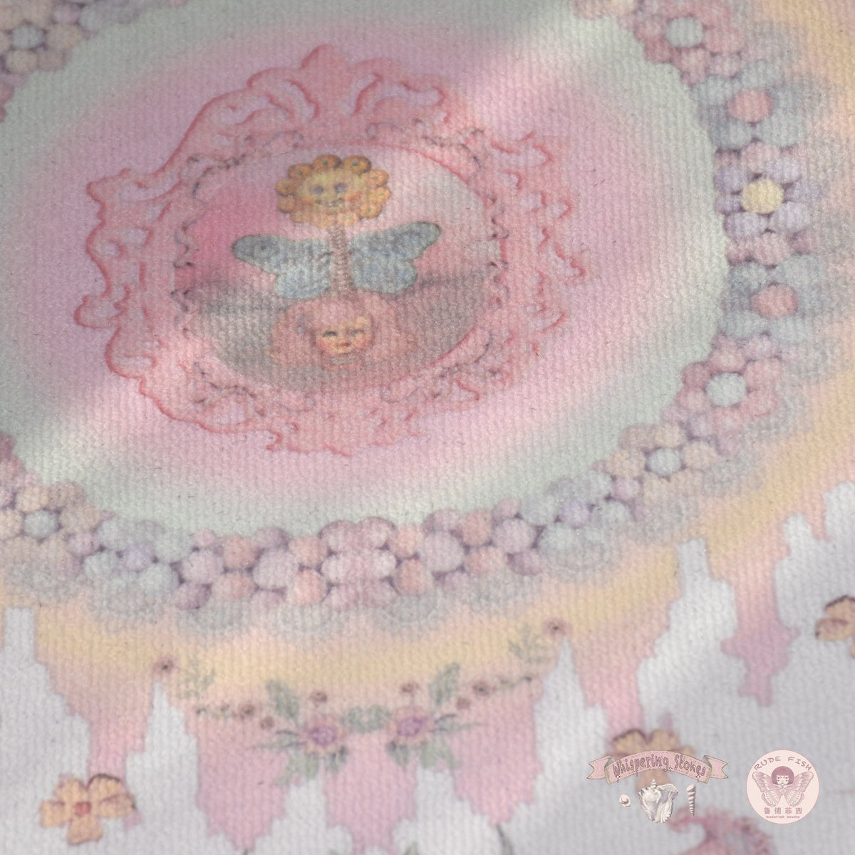 WHISPERING STONES Lace Rug in Pink, view 4