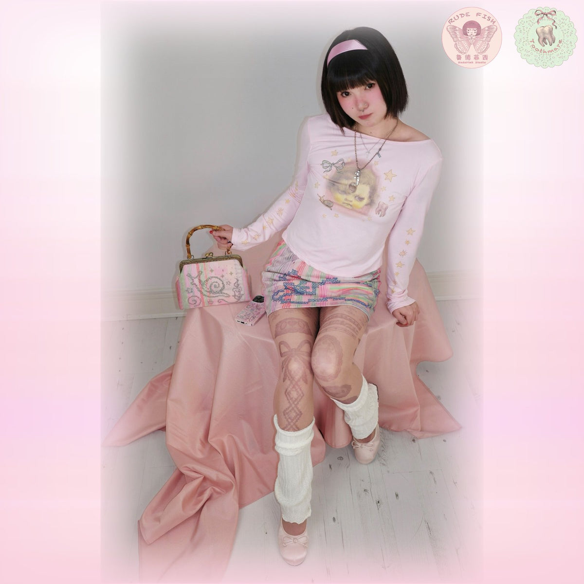 TOOTHMARE Back Long Sleeve in Pink, view 5