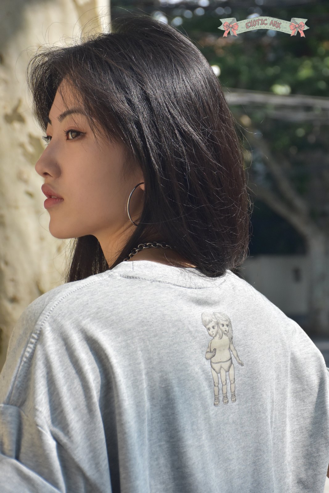 EXOTIC ARK Drop-Shoulder Tee in Grey, view 5