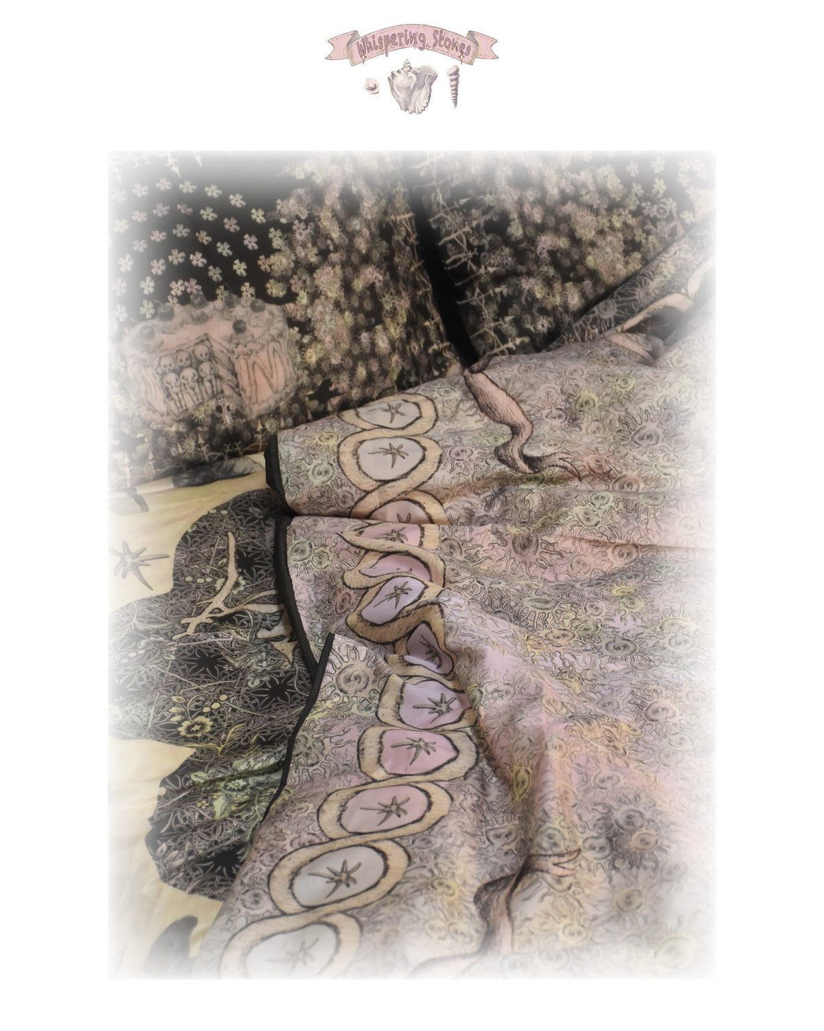 WHISPERING STONES Bedding Set in Black, view 5