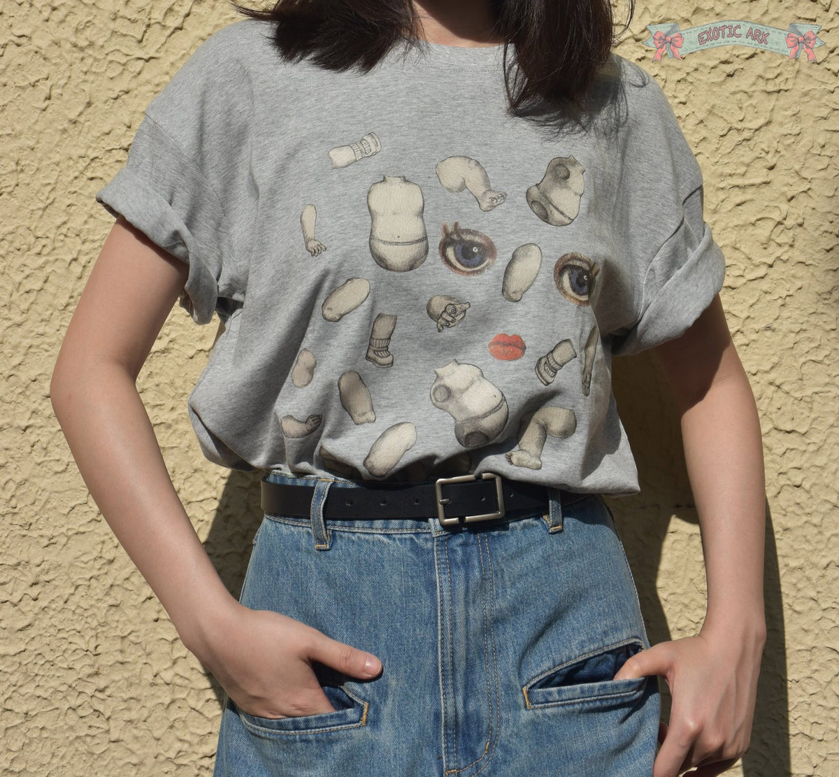 EXOTIC ARK Drop-Shoulder Tee in Grey, view 6