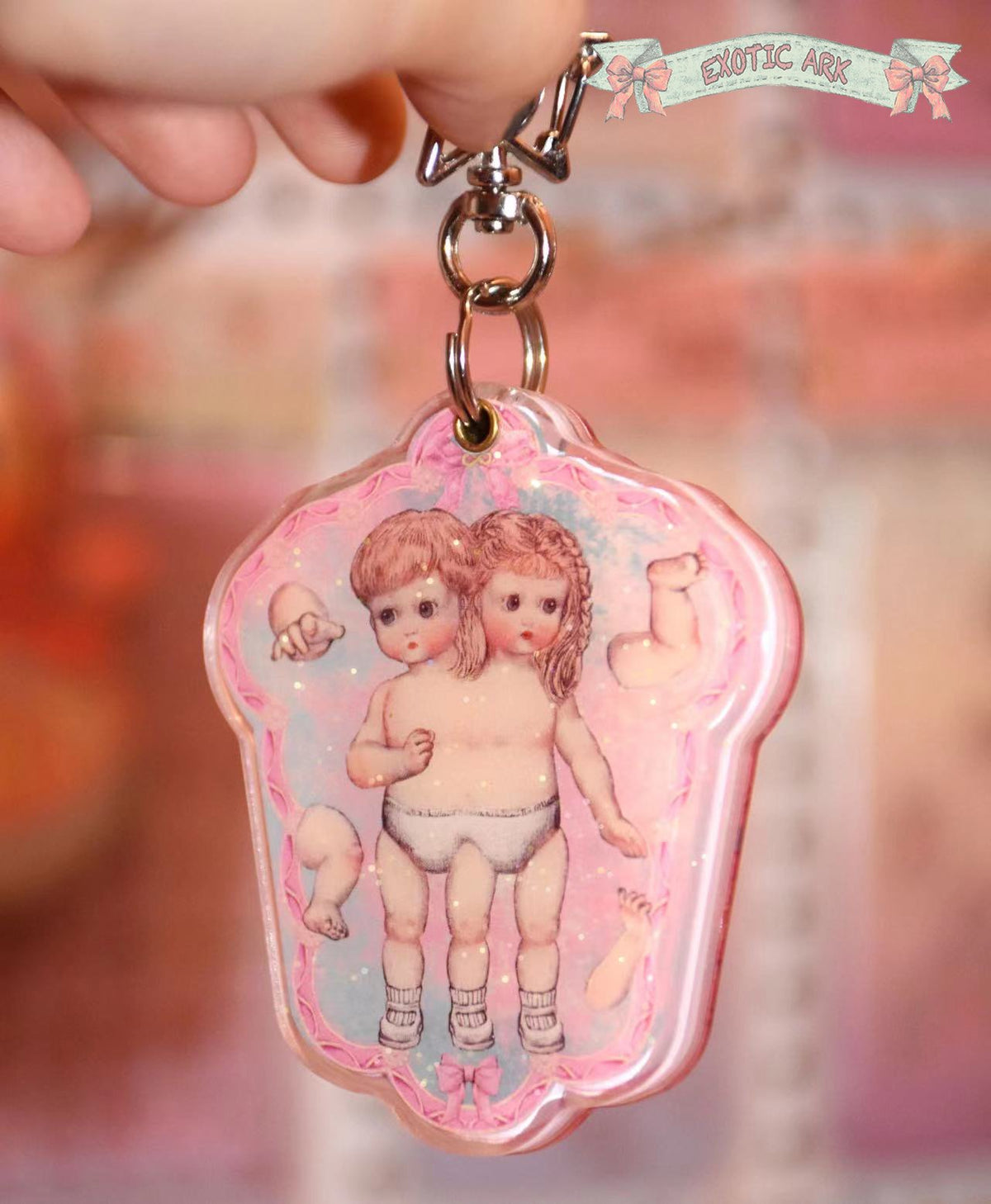 EXOTIC ARK Glitter Acrylic Mirror Charm, view 7