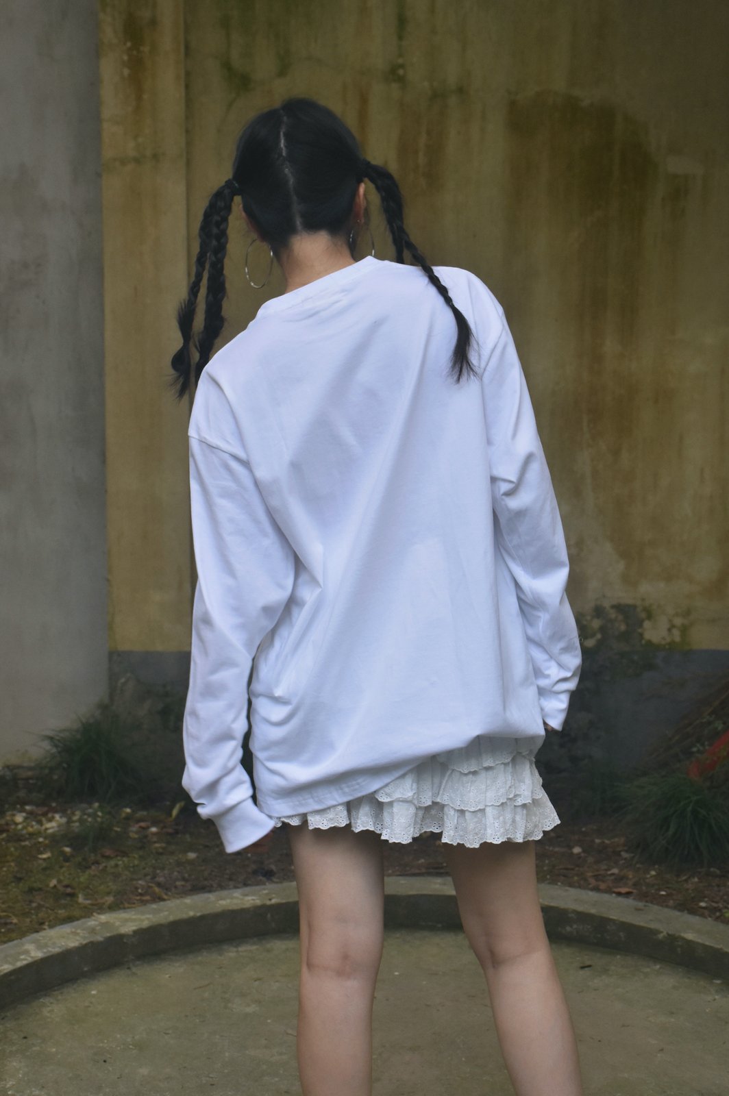 EXOTIC ARK Roly-Poly Long-Sleeve Tee in White, view 7