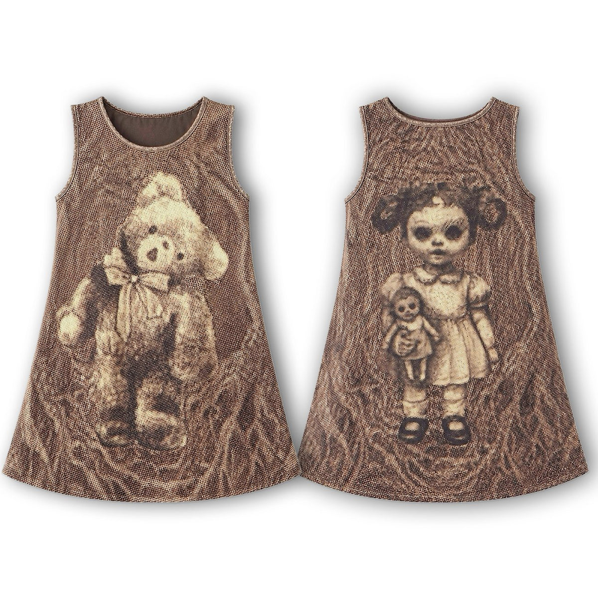 TOOTHMARE Reversible Pinafore in Brown, view 7