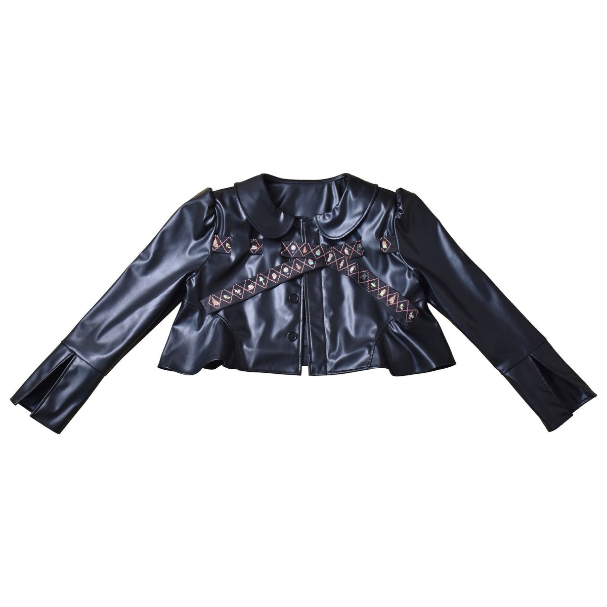 HOLE Faux Leather Jacket & Skirt, view 8
