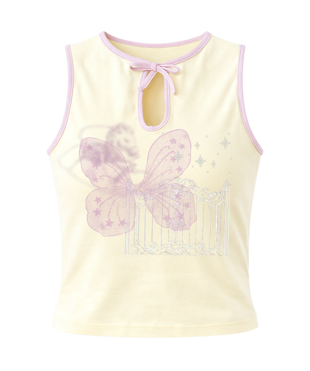 TOOTHMARE Rhinestone Vest in Yellow