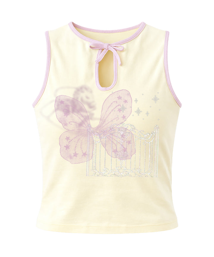 TOOTHMARE Rhinestone Vest in Yellow
