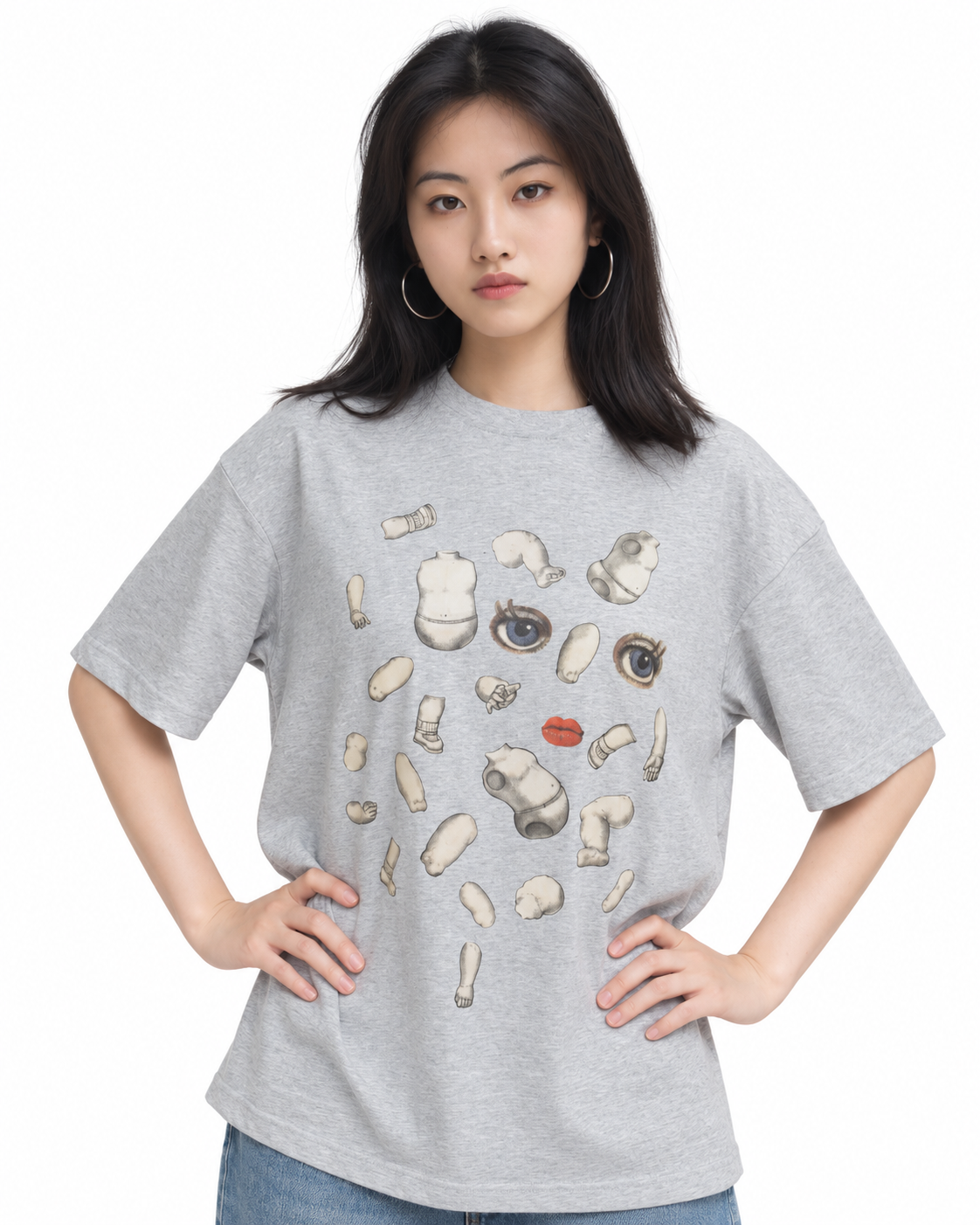 EXOTIC ARK Drop-Shoulder Tee in Grey