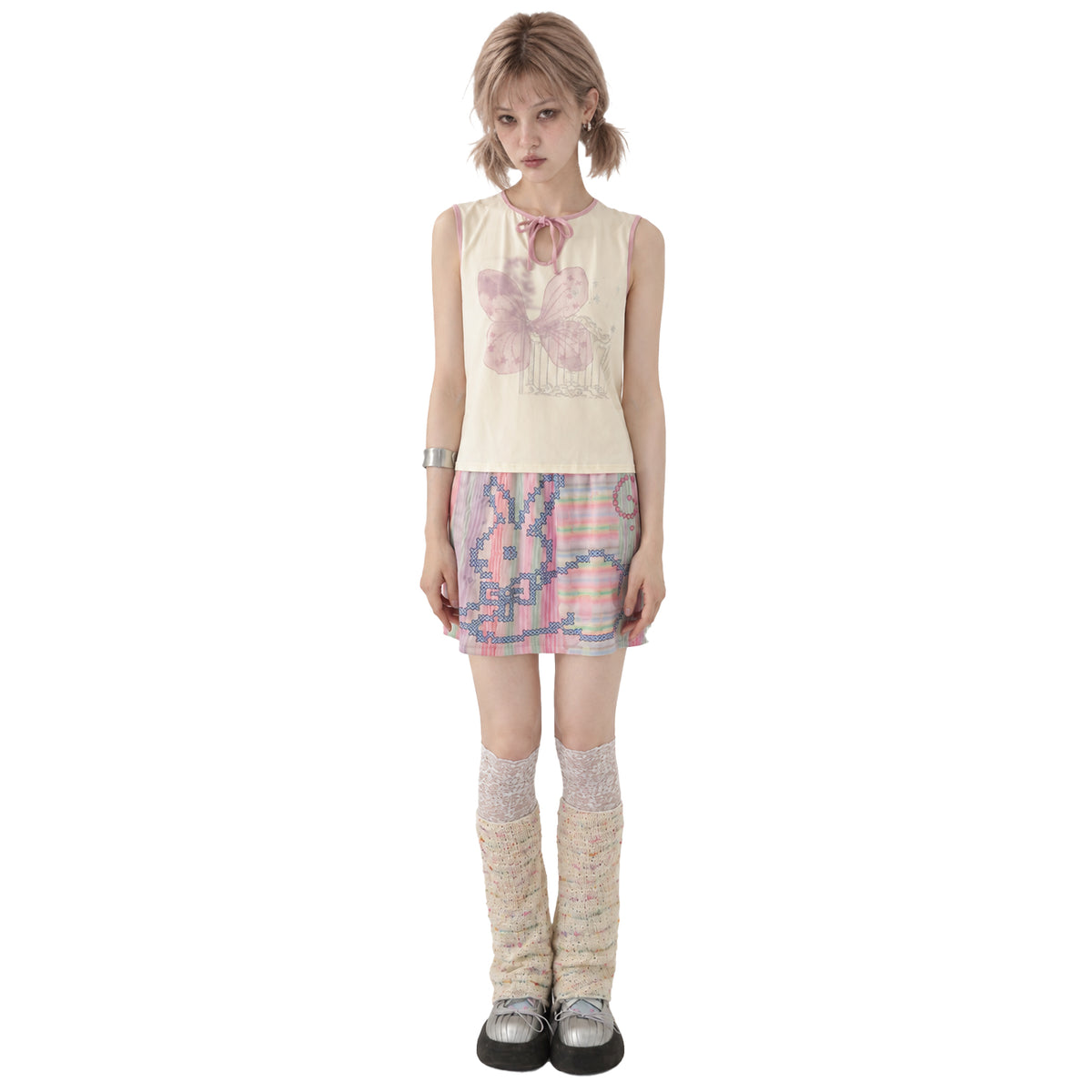 TOOTHMARE Rhinestone Vest in Yellow