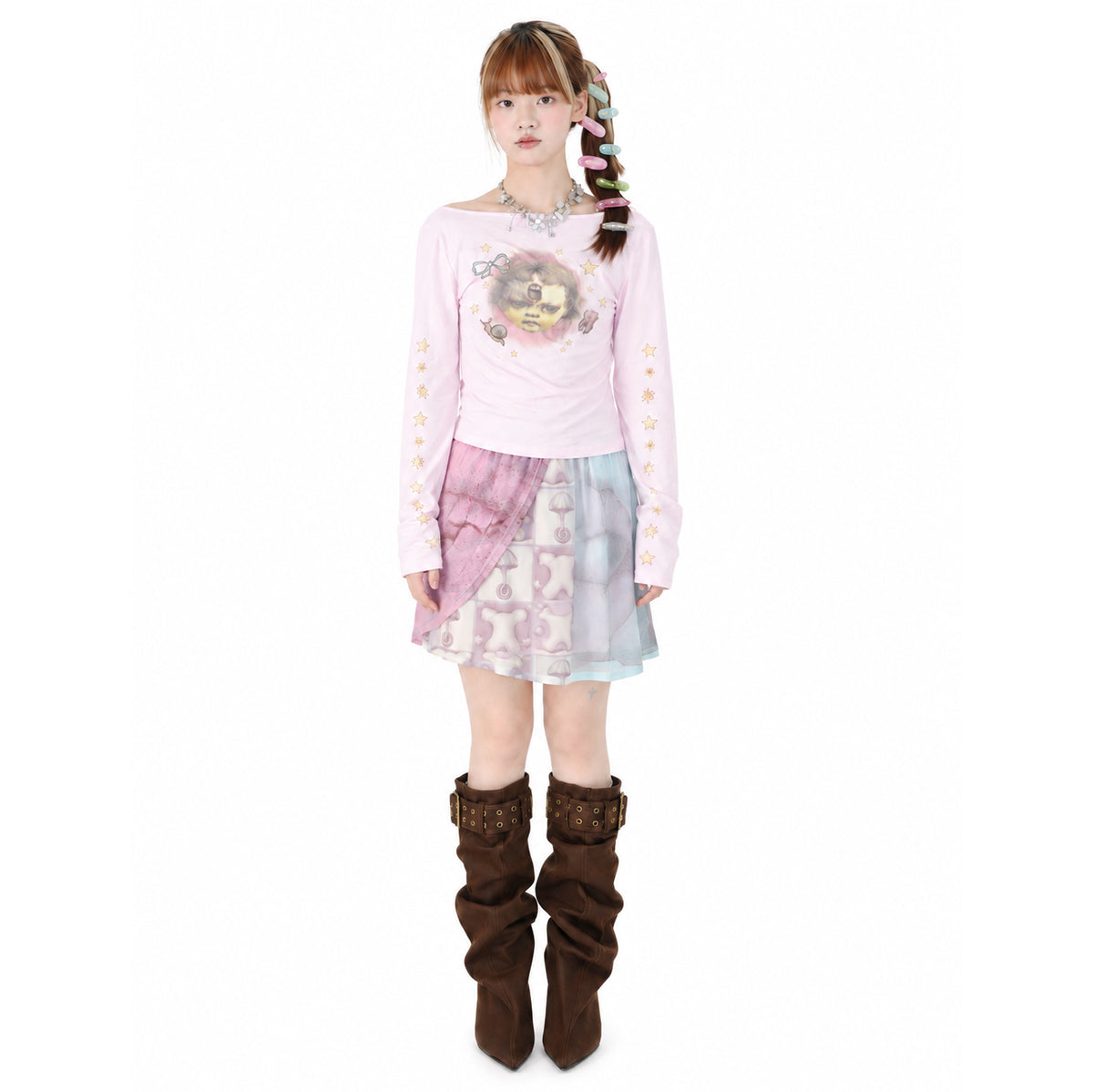 TOOTHMARE Back Long Sleeve in Pink